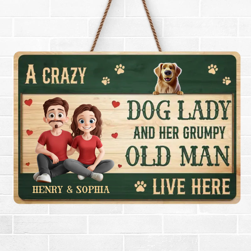 Home Of Barking Security And Unconditional Love - Couple Personalized Custom Home Decor Wood Sign - Gift For Husband Wife, Anniversary, Pet Owners, Pet Lovers