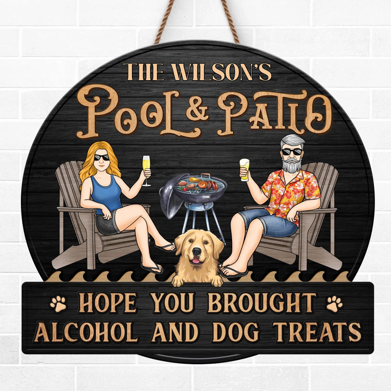 Cold Drinks, Warm Vibes - Couple Personalized Custom Shaped Home Decor Wood Sign - House Warming Gift For Couple, Anniversary, Pet Owners, Pet Lovers