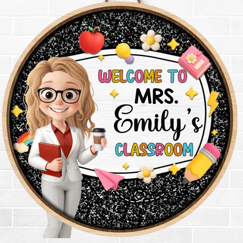 Custom Wood Sign - Personalized Back To School Gifts For Teachers - Step Inside For Classroom Adventures