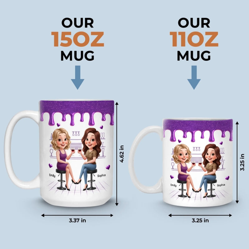 Custom Mug - Personalized Best Friend Christmas Birthday Gifts For Women, Besties, Sisters, BFF - Growing Laughing Dreaming Together