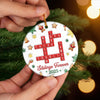 Custom Scrabble Ceramic Ornament - Personalized Christmas Birthday Gifts For Mom, Dad, Brother, Sister, Kids - Home Is Built On Love