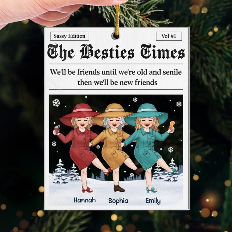 Custom Acrylic Ornament - Personalized Best Friend Christmas Birthday Gifts For Women, Besties, Sisters, BFF - Decades Of Laughter And Love