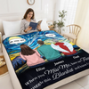 Custom Quilt Blanket - Personalized Memorial Sympathy Gifts For Loss Of Mom, Dad  - Love Stays Though You Are Gone