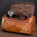 Custom Engraved Leather Toiletry Bag - Personalized Birthday Gifts For Men - Timeless Bond Endless Love