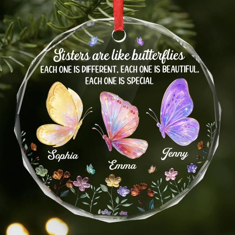 Custom Circle Glass Ornament - Personalized Best Friend Christmas Birthday Gifts For Women, Besties, Sisters, BFF - You Make My World Loud