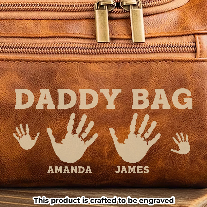 Custom Engraved Leather Toiletry Bag - Personalized Birthday Gifts For Dad, Grandpa - Generations United In Love