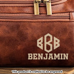 Custom Engraved Leather Toiletry Bag - Personalized Birthday Gifts For Men - Timeless Bond Endless Love