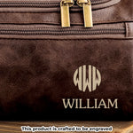 Custom Engraved Leather Toiletry Bag - Personalized Birthday Gifts For Men - Journey Defines You