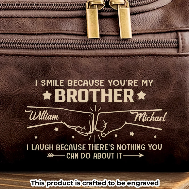 Custom Engraved Leather Toiletry Bag - Personalized Birthday Gifts For Brother - Always Got Your Back
