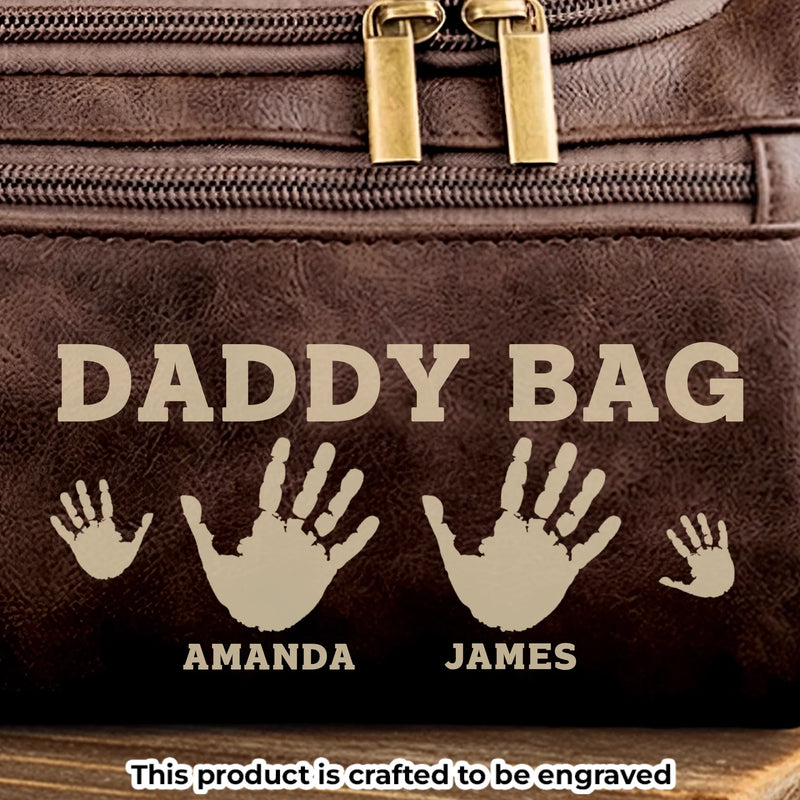 Custom Engraved Leather Toiletry Bag - Personalized Birthday Gifts For Dad, Grandpa - Generations United In Love