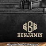 Custom Engraved Leather Toiletry Bag - Personalized Birthday Gifts For Men - Timeless Bond Endless Love