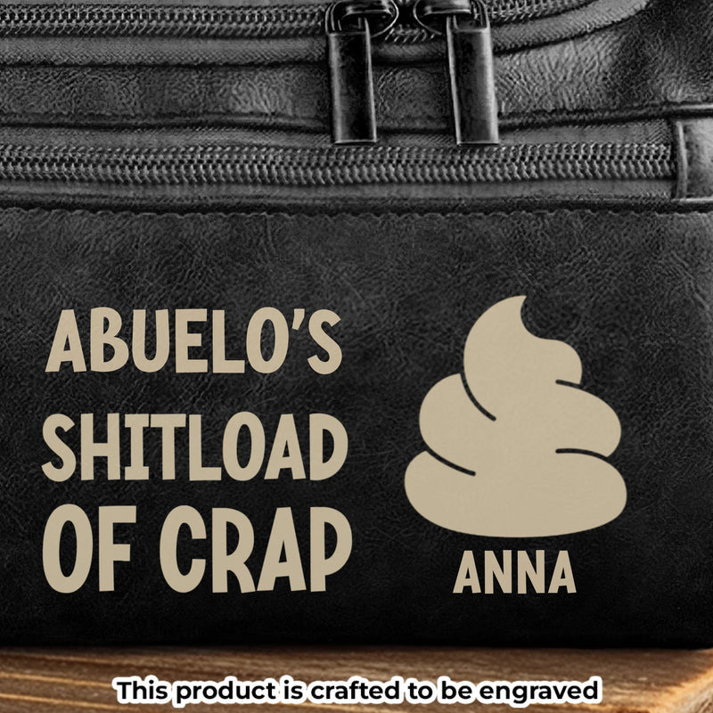 Custom Engraved Leather Toiletry Bag - Personalized Birthday Gifts For Dad, Grandpa - Love Passed From Heart To Heart