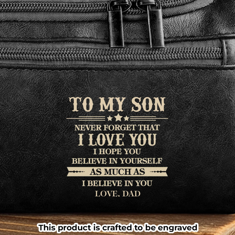 Custom Engraved Leather Toiletry Bag - Personalized Birthday Gifts For Son - Carry What Matters