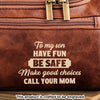 Custom Engraved Leather Toiletry Bag - Personalized Birthday Gifts For Son, Grandson - You Make Us Proud