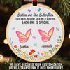 Custom Embroidered Ornament - Personalized Best Friend Christmas Birthday Gifts For Women, Besties, Sisters, BFF - Wild Hearts Same Journey