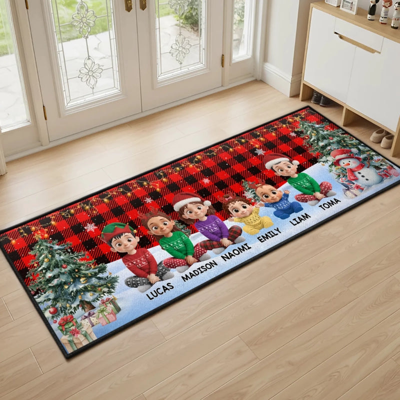 Custom Runner Rug - Personalized Christmas Birthday Gifts For Mom, Dad, Brother, Sister, Kids - Love Warms Our Winter Nights