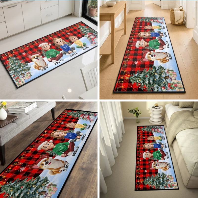 Custom Runner Rug - Personalized Christmas Birthday Gifts For Mom, Dad, Brother, Sister, Kids - Love Grows Stronger Together