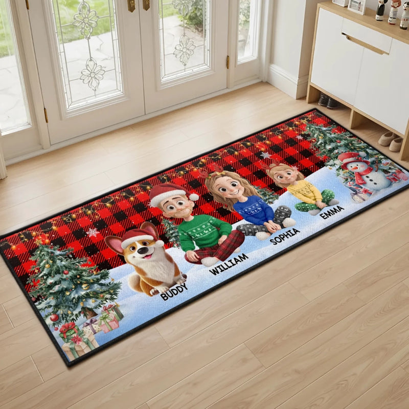 Custom Runner Rug - Personalized Christmas Birthday Gifts For Mom, Dad, Brother, Sister, Kids - Love Grows Stronger Together