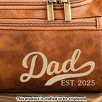 Custom Engraved Leather Toiletry Bag - Personalized Birthday Gifts For Dad - Strong Roots Gentle Hearts