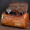 Custom Engraved Leather Toiletry Bag - Personalized Birthday Gifts For Dad, Grandpa - Guided By Their Endless Love