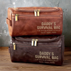 Custom Engraved Leather Toiletry Bag - Personalized Birthday Gifts For Dad, Grandpa - Generations Bound By Care