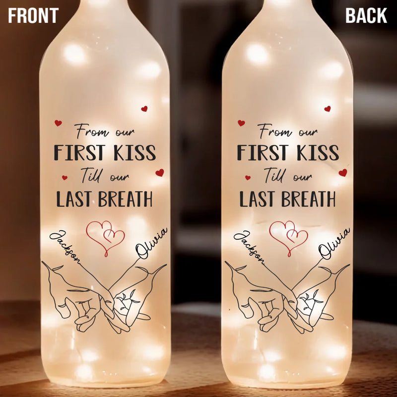 Love Is A Partnership - Couple Personalized Custom Bottle Lamp - Gift For Husband Wife, Anniversary