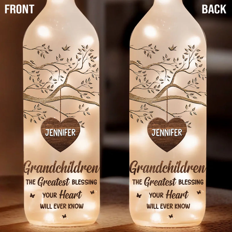 Like A Tree, Your Love Gives Me Roots And Wings - Family Personalized Custom Bottle Lamp - Gift For Mom, Grandma