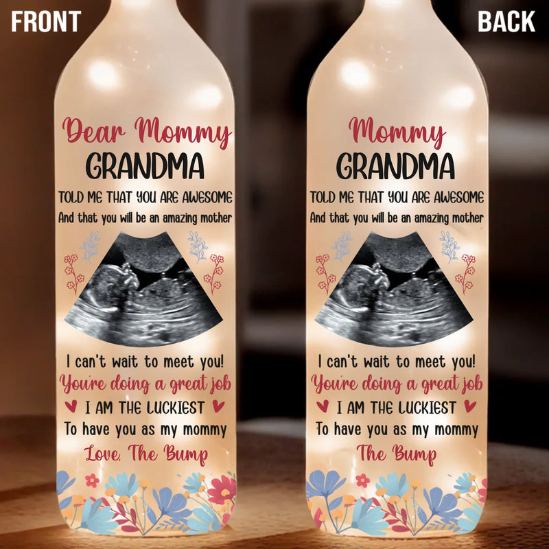 Custom Photo Welcome To The World, Little One - Family Personalized Custom Bottle Lamp - Baby Shower Gift, Gift For First Mom