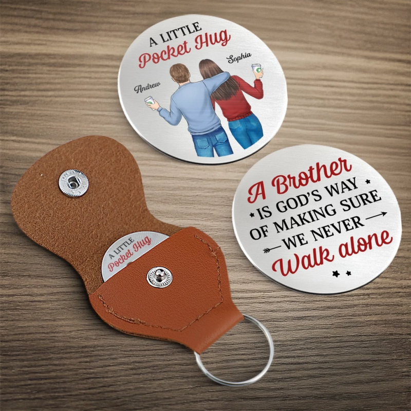 Custom Pocket Hug - Personalized Christmas Birthday Gifts For Brother, Sister - Growing Together Through It All