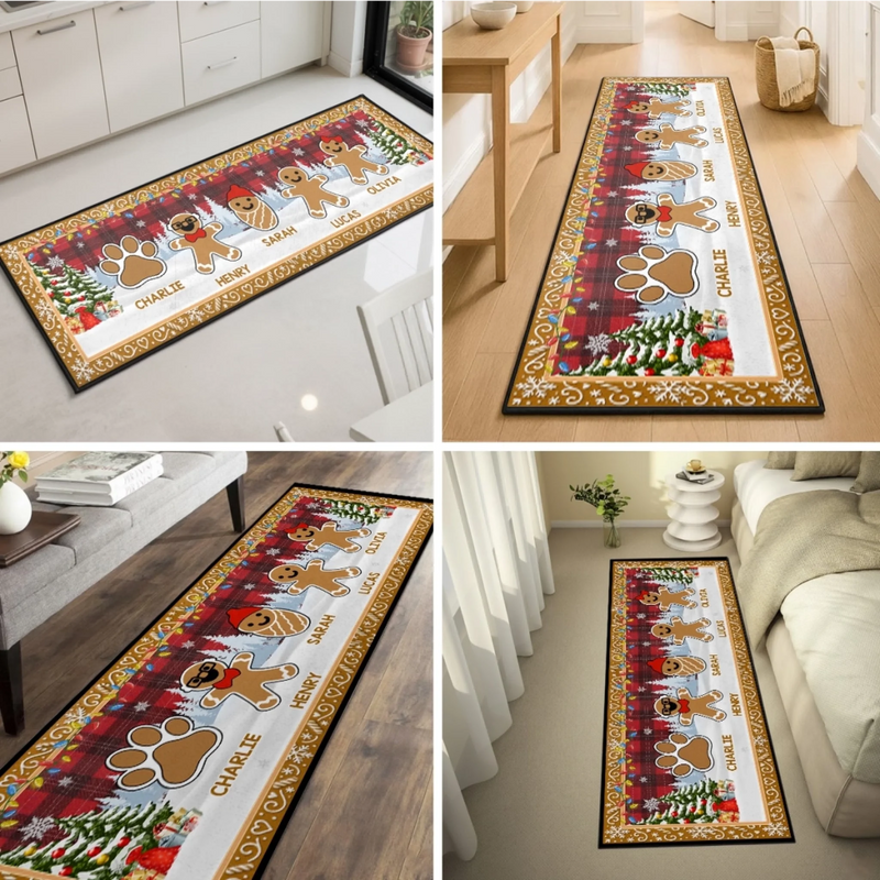 Custom Runner Rug - Personalized Christmas Birthday Gifts For Mom, Dad, Brother, Sister, Kids - Merry Vibes Only