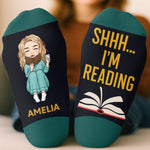 Custom Crew Socks - Personalized Bookish Gifts For Book Lovers, Readers - Keeping Up With My Reading Game