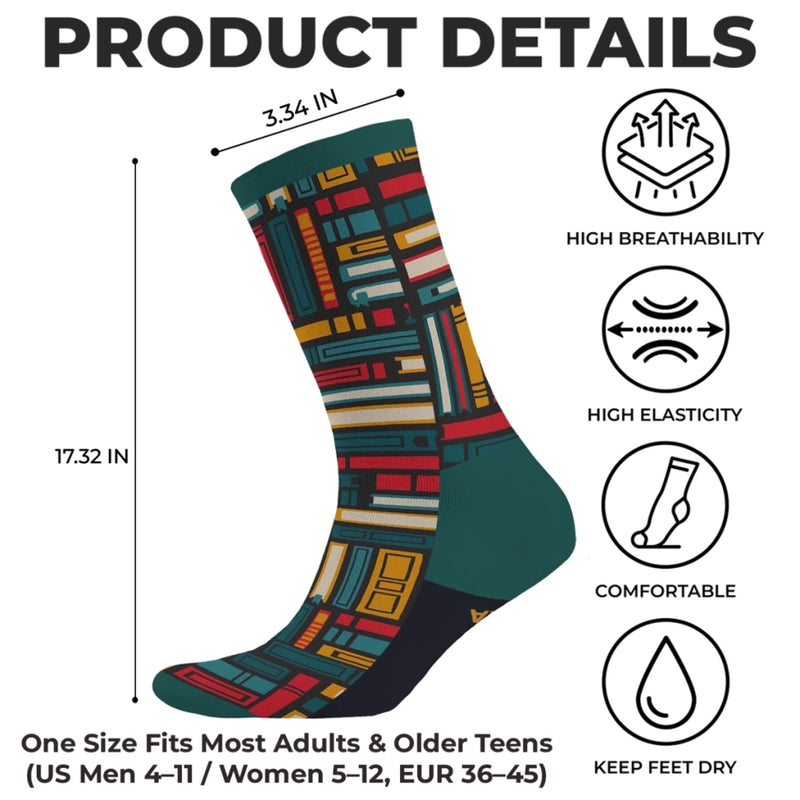 Custom Crew Socks - Personalized Bookish Gifts For Book Lovers, Bookworms, Readers - Socks Off, Story On