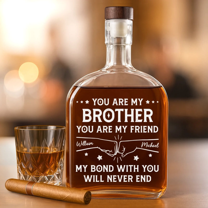 Custom Whiskey Bottle - Personalized Birthday Gifts For Brother, Sister, Best Friends - Adventures Shared From Day One