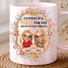 Custom 11oz Pink Marble Mug - Personalized Best Friend Birthday Gifts For Women, Besties, Sisters, BFF - Congrat On Being My Besties