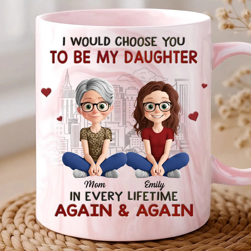 Custom 11oz Pink Marble Mug - Personalized Birthday Gifts For Mom, Daughter - Blessed To Have You