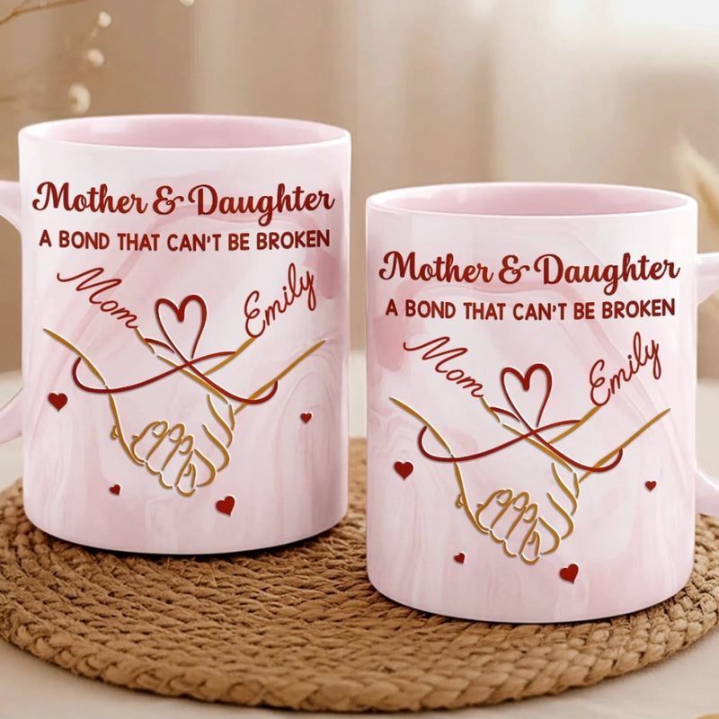 Custom 11oz Pink Marble Mug - Personalized Birthday Gifts For Mom, Daughter - You Are My Joy