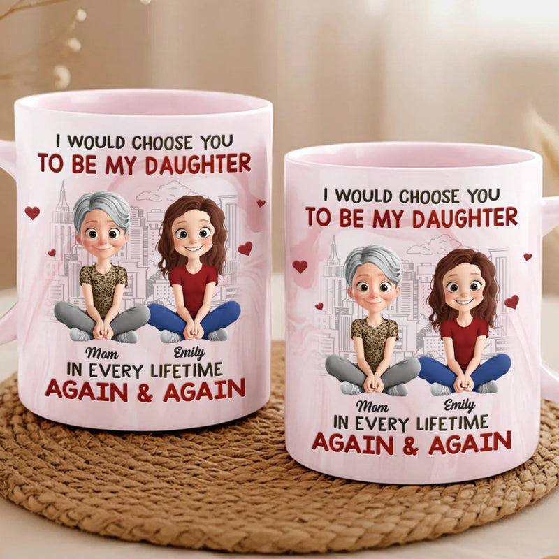 Custom 11oz Pink Marble Mug - Personalized Birthday Gifts For Mom, Daughter - Blessed To Have You