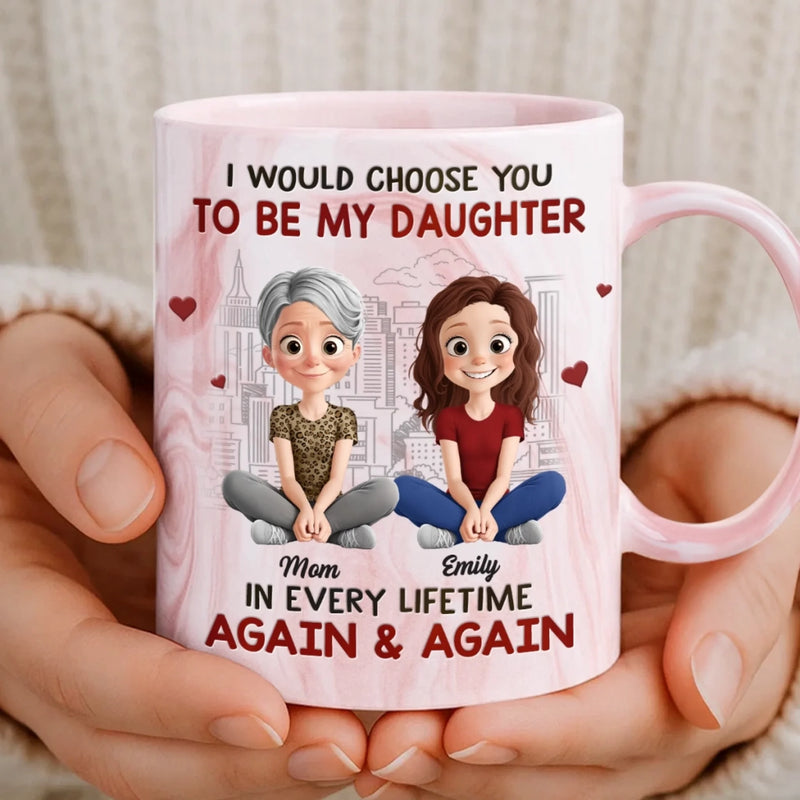 Custom 11oz Pink Marble Mug - Personalized Birthday Gifts For Mom, Daughter - Blessed To Have You