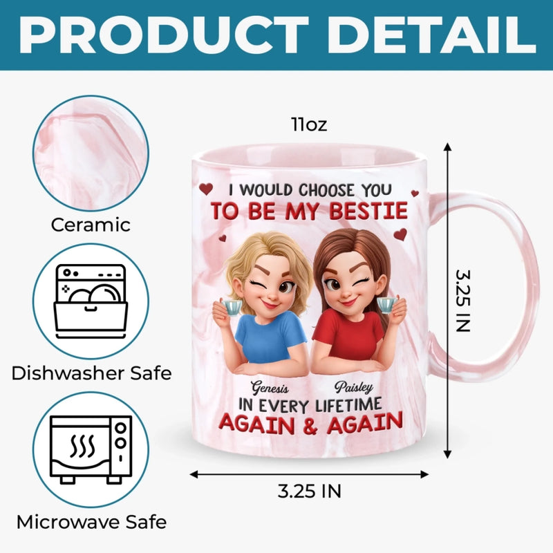 Custom 11oz Pink Marble Mug - Personalized Best Friend Birthday Gifts For Women, Besties, Sisters, BFF - Your Safe Little Hold