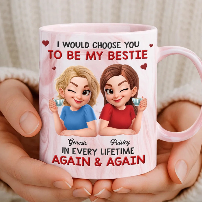 Custom 11oz Pink Marble Mug - Personalized Best Friend Birthday Gifts For Women, Besties, Sisters, BFF - Your Safe Little Hold