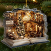 Custom Acrylic Ornament - Personalized Christmas Bookish Gifts For Book Lovers, Bookworms, Readers - Shelves Full Of Dreams And Fairy Lights