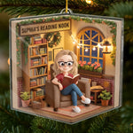 Custom Acrylic Ornament - Personalized Christmas Bookish Gifts For Book Lovers, Readers - This Nook Is My Happy Chapter