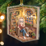 Custom Acrylic Ornament - Personalized Christmas Bookish Gifts For Book Lovers, Readers - This Nook Is My Happy Chapter