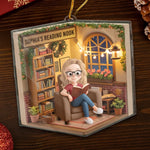 Custom Acrylic Ornament - Personalized Christmas Bookish Gifts For Book Lovers, Readers - This Nook Is My Happy Chapter