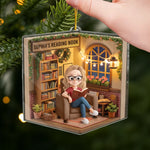 Custom Acrylic Ornament - Personalized Christmas Bookish Gifts For Book Lovers, Readers - This Nook Is My Happy Chapter
