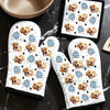 Custom Photo Oven Mitt And Pot Holder Set - Personalized Christmas Birthday Gifts For Mom, Grandma, Dog Cat Lovers - Best Fur Mom Ever