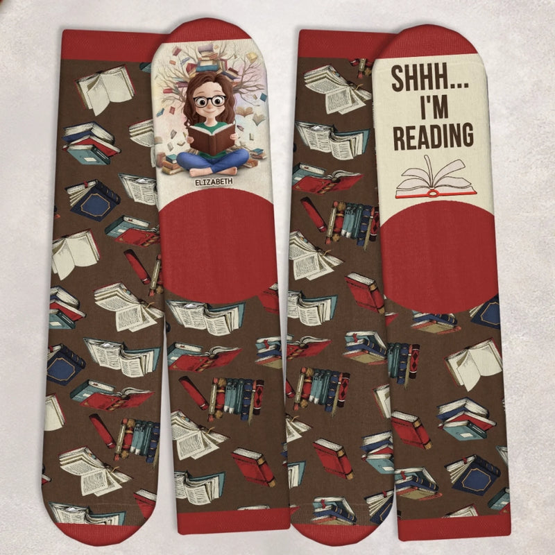 Custom Crew Socks - Personalized Bookish Gifts For Book Lovers, Bookworms, Readers - Bookmark My Heart