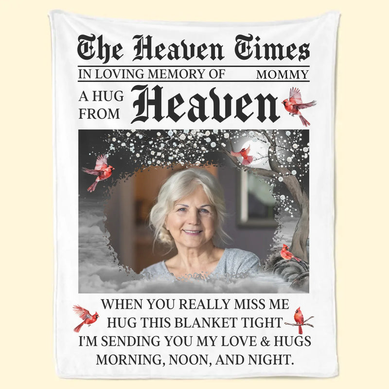 Custom Photo Cardinal Blanket - Personalized Memorial Sympathy Gifts For Loss Of Mom, Dad - Keeping Your Light With Me