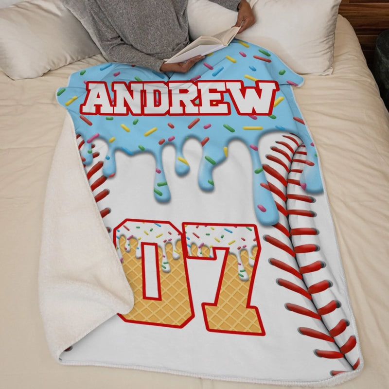 Custom Baseball Blanket - Personalized Birthday Baseball Gifts For Baseball Lovers, Sports Fans, Sports Lovers - Home Run Energy