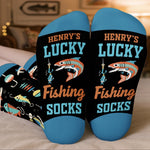 Custom Crew Socks - Personalized Christmas Birthday Fishing Gifts For Fisherman, Dad, Grandpa - Walk Like A Lucky Angler